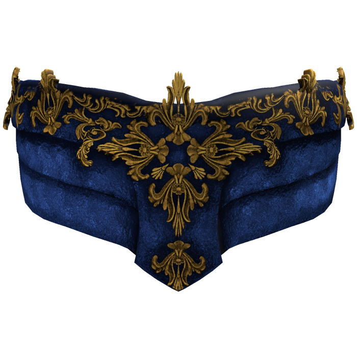 Gothic Filigree Face Mask - Royal Blue & Gold