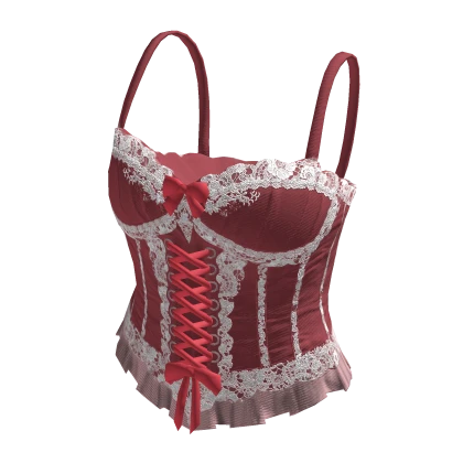 Balletcore Coquette Ribbon Cami (Red) | Roblox Item - Rolimon's
