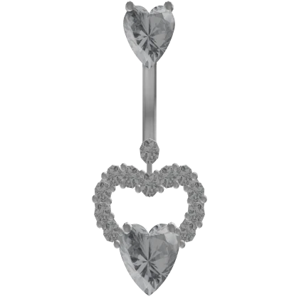Silver Blinged Out Heart Belly Ring Roblox item thumbnail