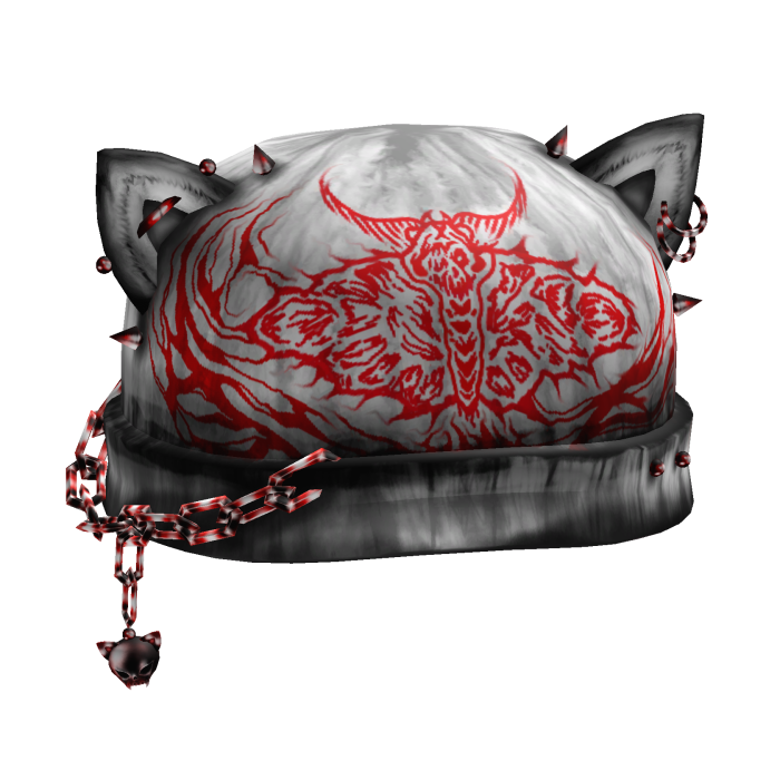 White Red Cute Cat Grunge Spiky Beanie