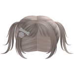 ♡ kawaii brown pigtails w/ hairclips