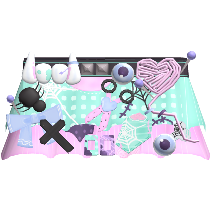 pastel goth harajuku sewn heart vampire skirt Roblox item