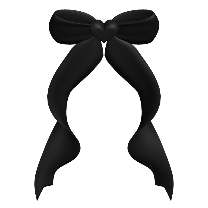 cute curly back bow black
