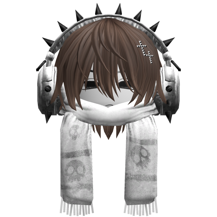 Boy Hair&Emo Headphones&Scarf Brown