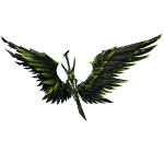 Toxic Green Wings — Venom Feather Back Accessory