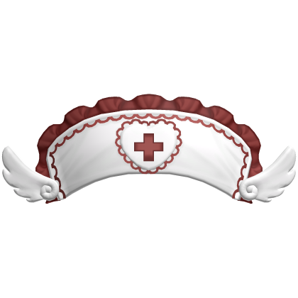 ♡ ┊ angel nurse hat in white + red