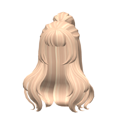 Blonde Anime Wavy Hair With High Ponytail Roblox item