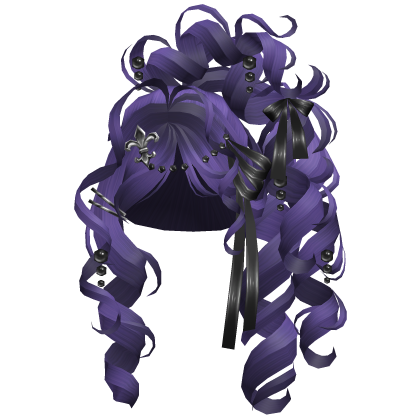 🎀Gothic Coquette Doll Spiral Curls Bows Purple