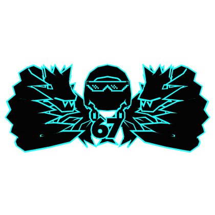 Cartoony Cyan Hood Shades 67 Chain Dragon Combo Roblox item