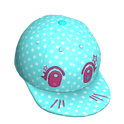 ♡ harajuku otaku polka dot teal pink snapback
