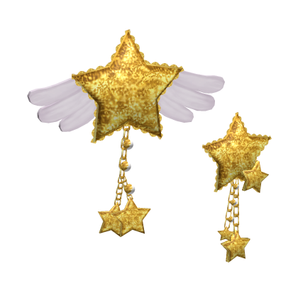 -',ৎ Angelic Star Wings Hairclip Gold Roblox item