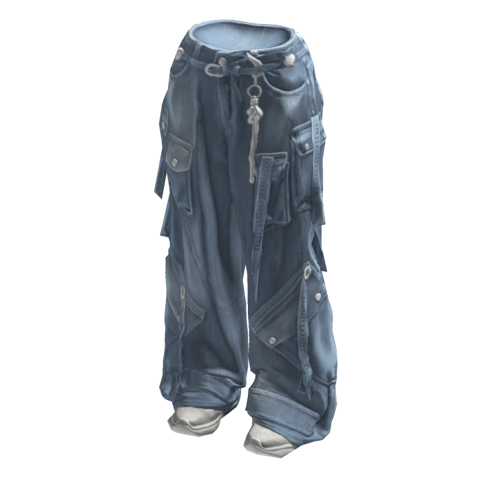 Light Cargo Jeans with Straps and shoes