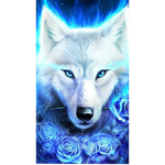 Blue fire wolf
