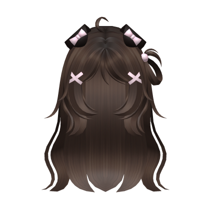 ♡ Cute Moe Hair w Dog/Puppy Ears Brown Roblox item