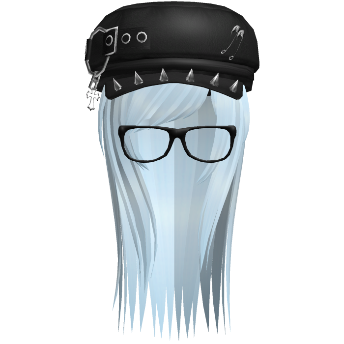 Vkei Moe Light Cyan Long Scene Hair /w Punk Hat