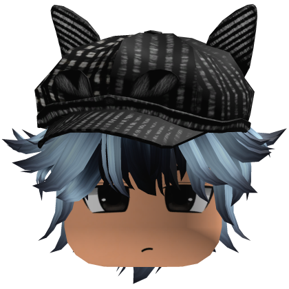Messy Fluffy Emo Y2K Boy Hair VKAI blue white CAT