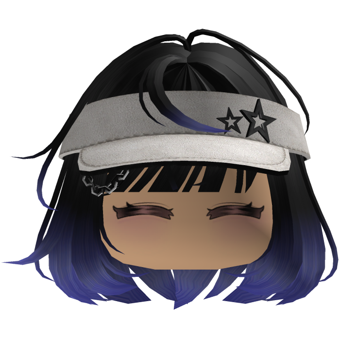 Cute emo y2k hair fluffy (black purple)