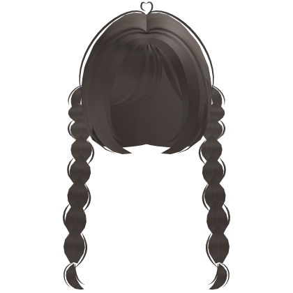 cute back double doll braids in dust brown Roblox item