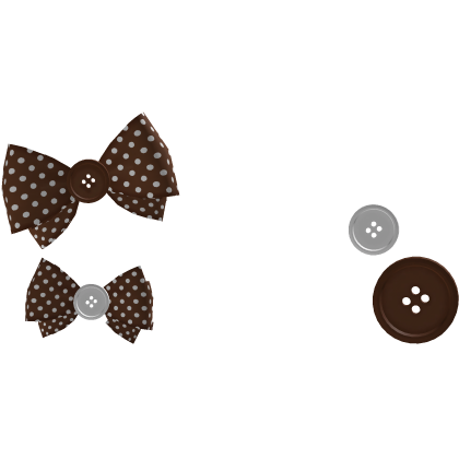 🐻 cute brown polkadots bow buttons tweencore twee