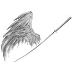Right Pure White Ghoul Wing & Katana