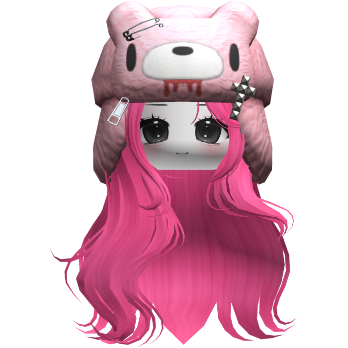 Fuzzy Bear Ushanka Flowy Long Hair (Hot Pink)
