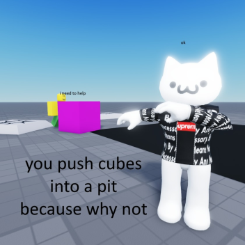 push cubes into a pit