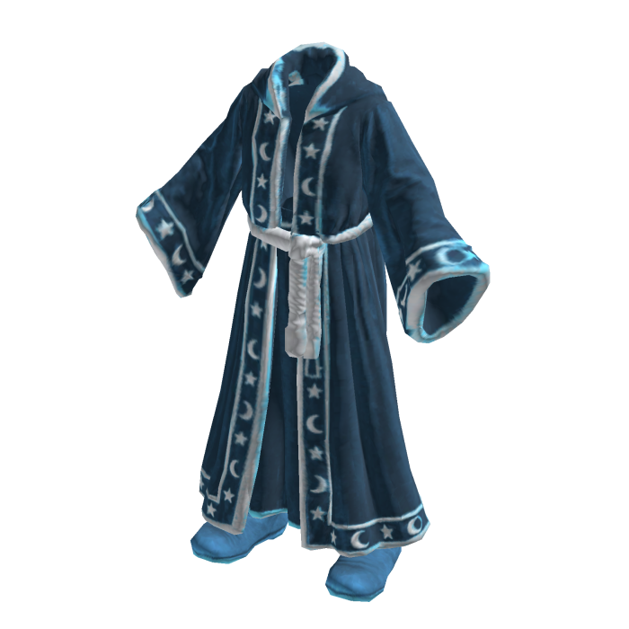 Sleepy Ice Blue and White Wizard Robe