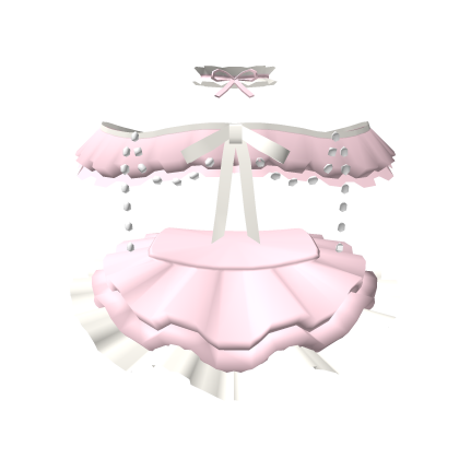 🎀3.0 Cute pink ruffled skirt set w pearls