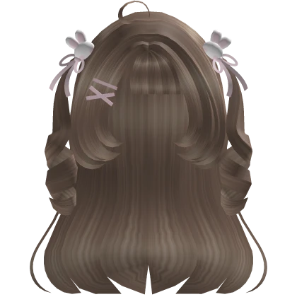 Cutecore Bunny Curly Long Pigtails in Light Brown | Roblox Item