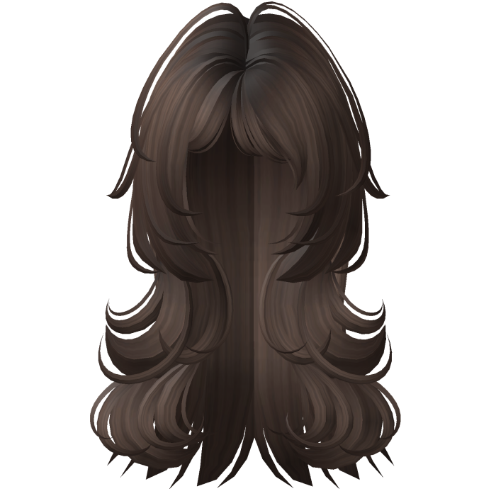 brown layered long wispy fluffy emo haircut 