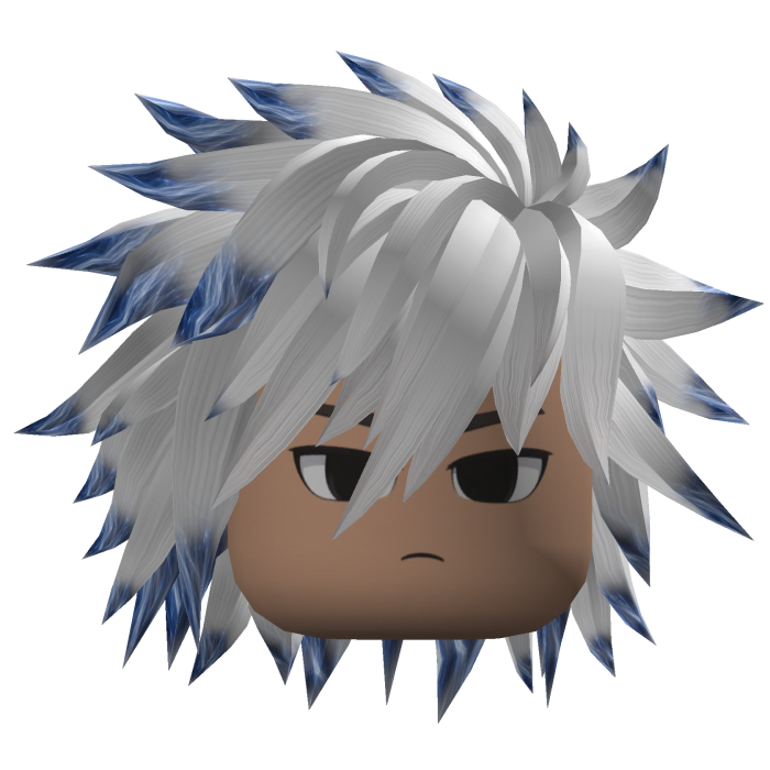 Spiky Layered Anime Hair (White/Blue)
