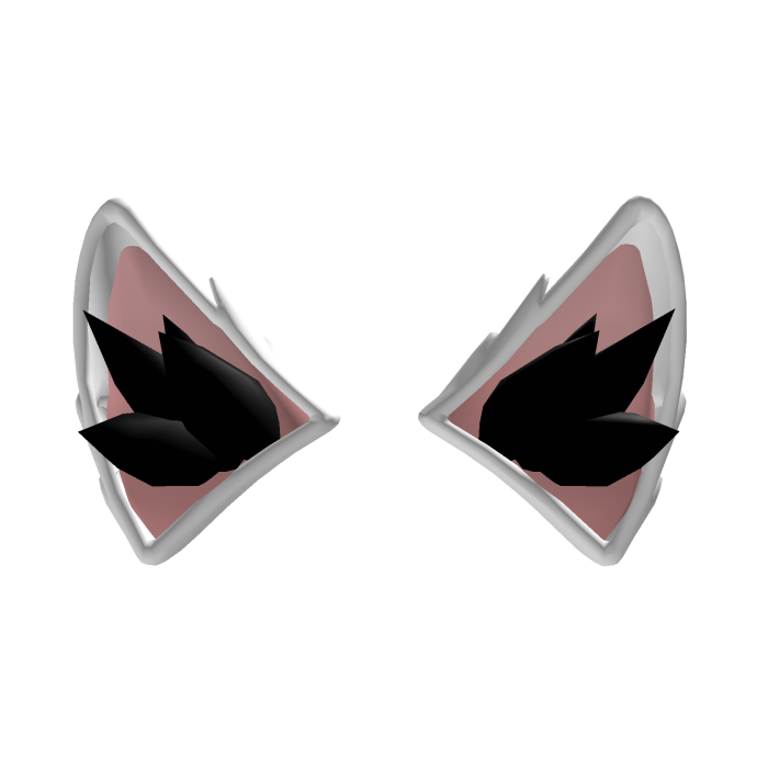 White and Black Cat Ears