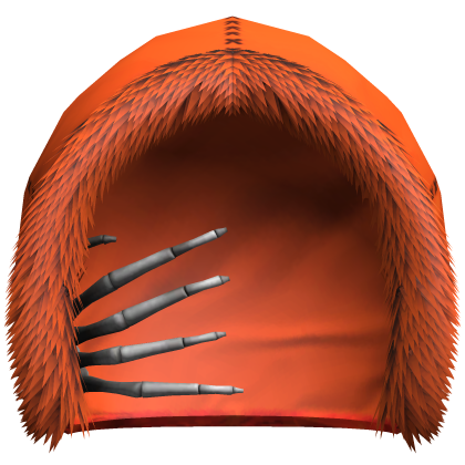 orange winter hood w/ skeleton hand Roblox item