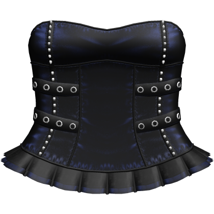 Gothic Emo Corset Dress in Blue & Black