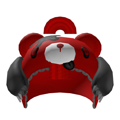 🌈 cute red & black rainbow gloomy bear decora hat Roblox item