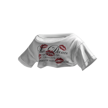 Off Shoulder Crop Tee Quote (White)