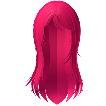 long straight wispy anime girl hair in pink Roblox item