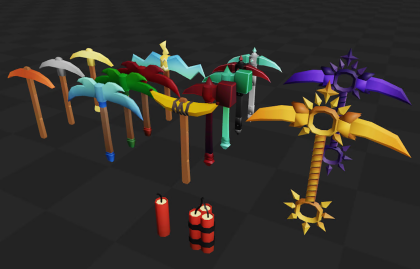 Low Poly Ore and Pickaxe Mining Pack preview 1