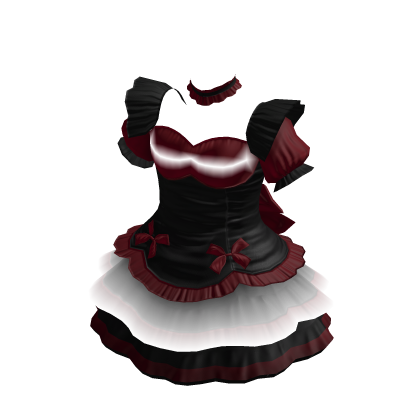Maid Dress | Black & Dark Red