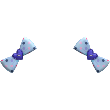 (21) Sky Blue/Navy Polka Bows Roblox item