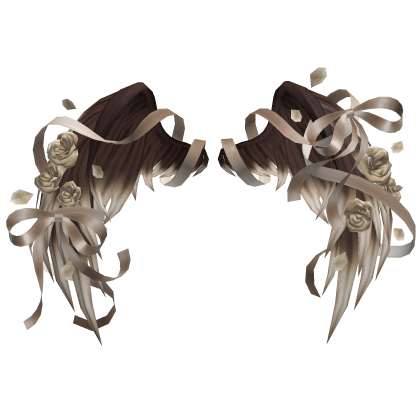 🎀 Rose Petal Angel Wings Ribbons Bows Brown Beige