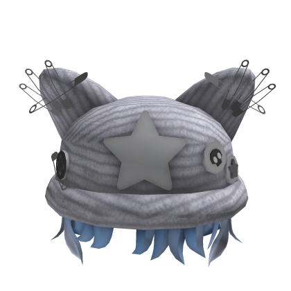 Punk Kitty Beanie with Blue Hair Roblox item