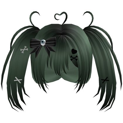 Green Gothic Halloween Pigtails Roblox item