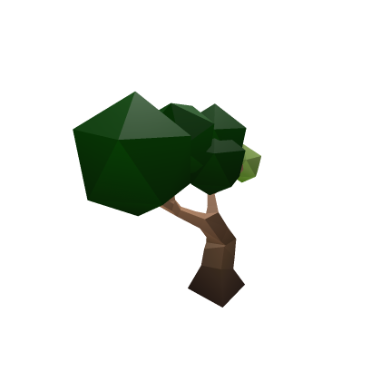 Low poly tree, more leaves