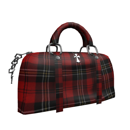 𝐌𝐄 | Red Tartan Cross Duffel Handheld Bag thumbnail