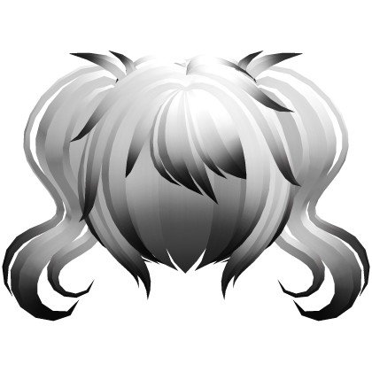 fluffy moe short swirly pigtails white black