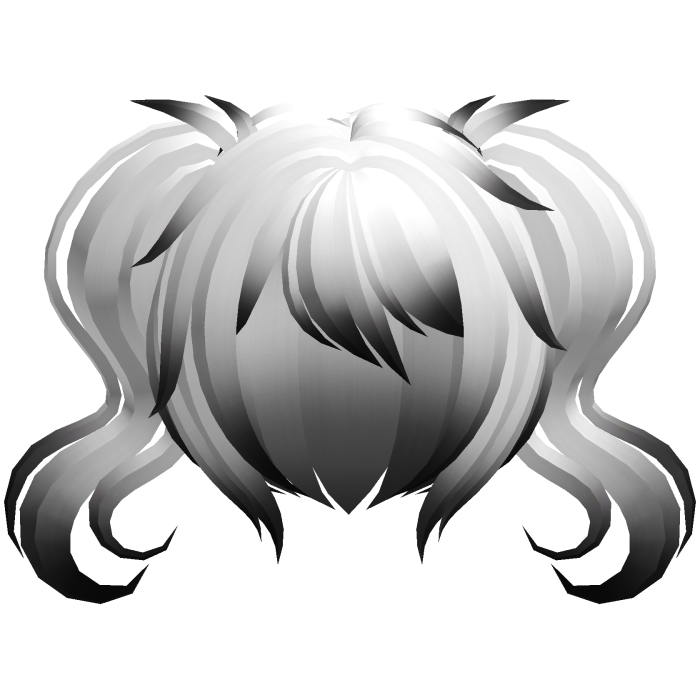 fluffy moe short swirly pigtails white black