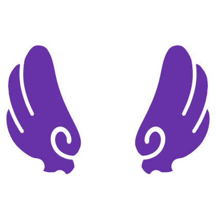 ♡ Cute Upward Sticker Angel Wings in Dark Purple