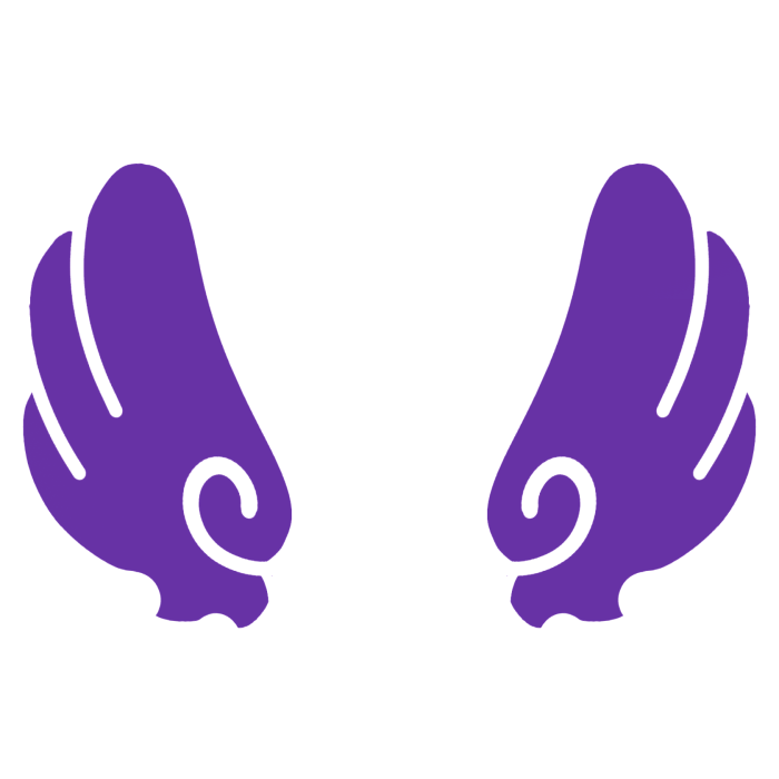 ♡ Cute Upward Sticker Angel Wings in Dark Purple