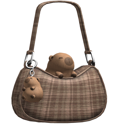 Plaid Brown Capybara Purse thumbnail